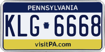 PA license plate KLG6668