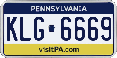 PA license plate KLG6669