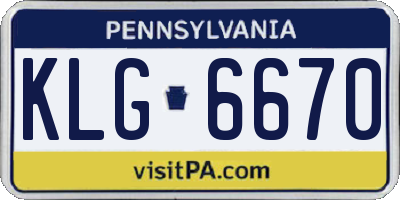 PA license plate KLG6670