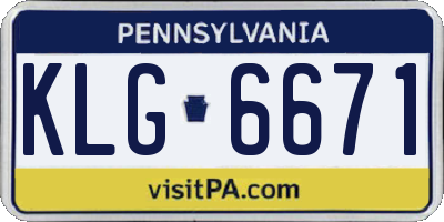 PA license plate KLG6671