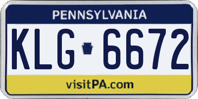 PA license plate KLG6672