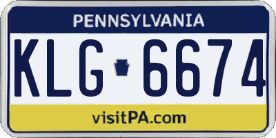 PA license plate KLG6674