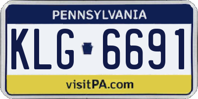 PA license plate KLG6691