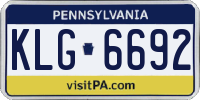 PA license plate KLG6692