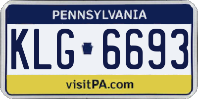 PA license plate KLG6693