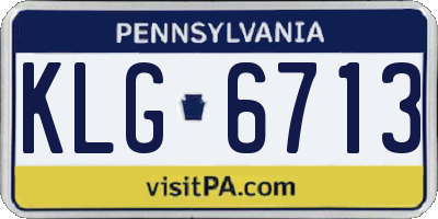 PA license plate KLG6713