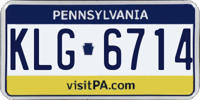 PA license plate KLG6714