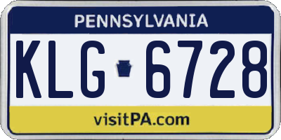 PA license plate KLG6728