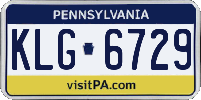 PA license plate KLG6729