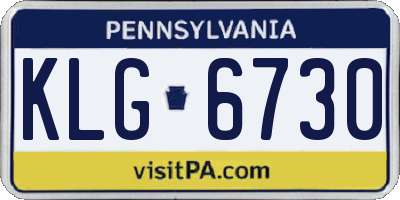 PA license plate KLG6730
