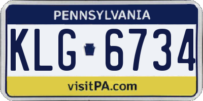 PA license plate KLG6734