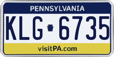 PA license plate KLG6735