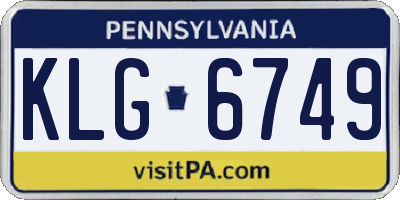 PA license plate KLG6749