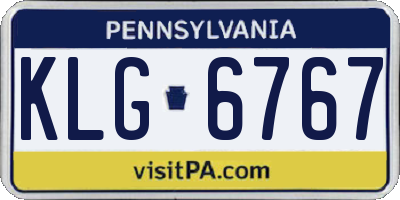 PA license plate KLG6767