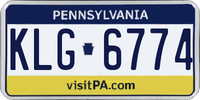 PA license plate KLG6774