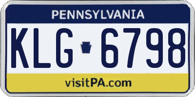 PA license plate KLG6798