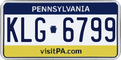 PA license plate KLG6799