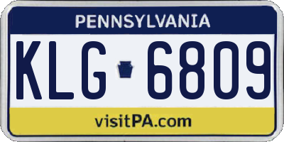 PA license plate KLG6809