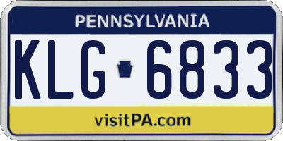 PA license plate KLG6833