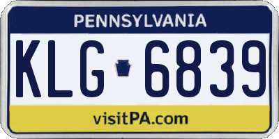 PA license plate KLG6839