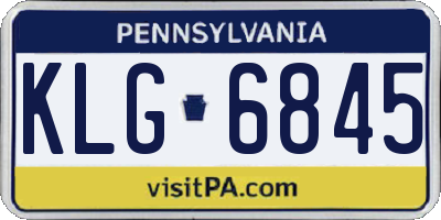 PA license plate KLG6845