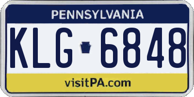 PA license plate KLG6848