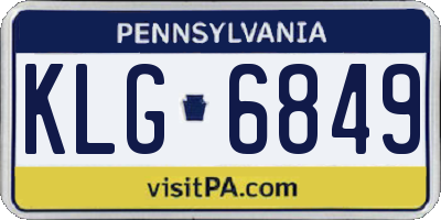 PA license plate KLG6849