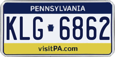 PA license plate KLG6862