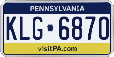 PA license plate KLG6870