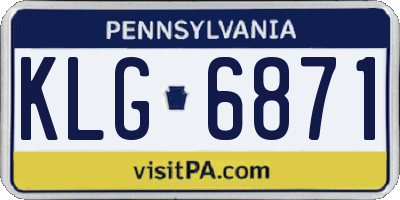 PA license plate KLG6871