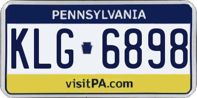 PA license plate KLG6898