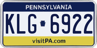 PA license plate KLG6922