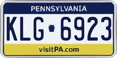 PA license plate KLG6923