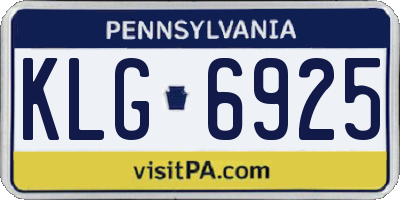 PA license plate KLG6925