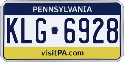 PA license plate KLG6928