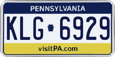 PA license plate KLG6929