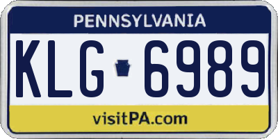 PA license plate KLG6989