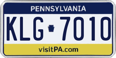 PA license plate KLG7010
