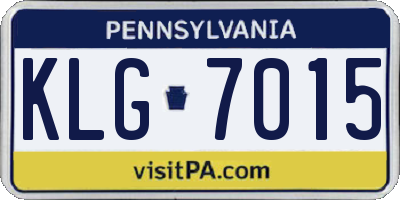 PA license plate KLG7015