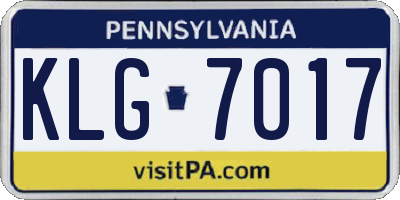 PA license plate KLG7017