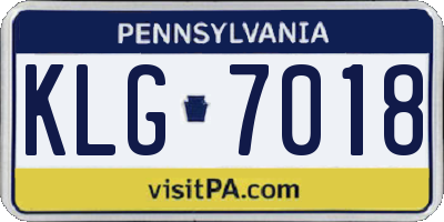 PA license plate KLG7018