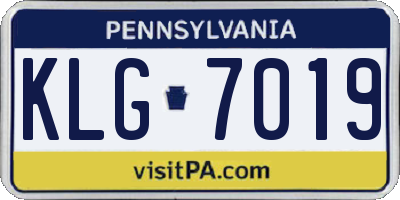 PA license plate KLG7019