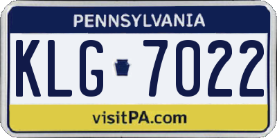 PA license plate KLG7022