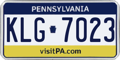 PA license plate KLG7023