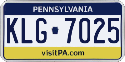 PA license plate KLG7025
