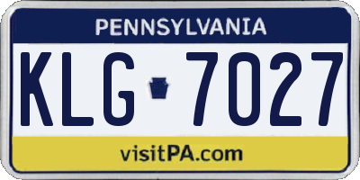 PA license plate KLG7027