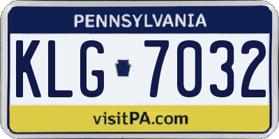 PA license plate KLG7032