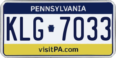 PA license plate KLG7033