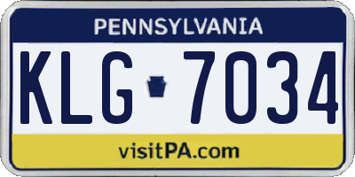 PA license plate KLG7034
