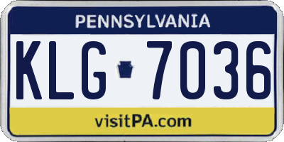 PA license plate KLG7036